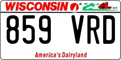WI license plate 859VRD