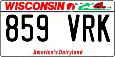WI license plate 859VRK