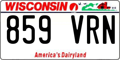 WI license plate 859VRN
