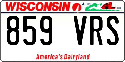 WI license plate 859VRS