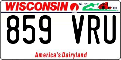 WI license plate 859VRU