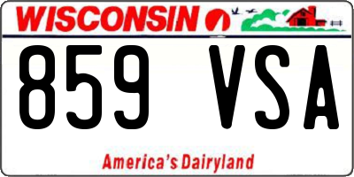 WI license plate 859VSA