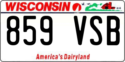WI license plate 859VSB