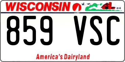WI license plate 859VSC