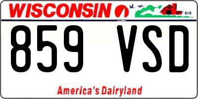 WI license plate 859VSD