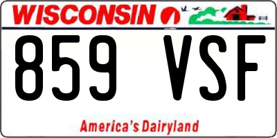 WI license plate 859VSF