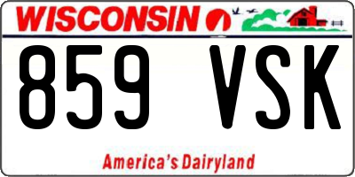 WI license plate 859VSK