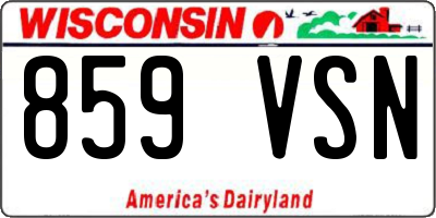 WI license plate 859VSN