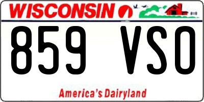 WI license plate 859VSO
