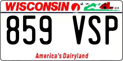 WI license plate 859VSP