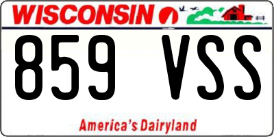 WI license plate 859VSS