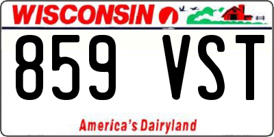 WI license plate 859VST