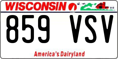 WI license plate 859VSV