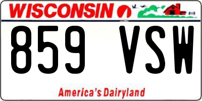 WI license plate 859VSW