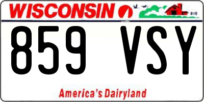 WI license plate 859VSY