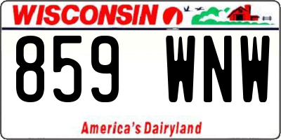 WI license plate 859WNW