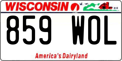 WI license plate 859WOL