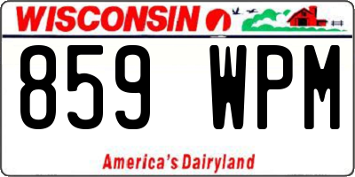 WI license plate 859WPM