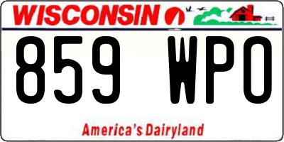 WI license plate 859WPO
