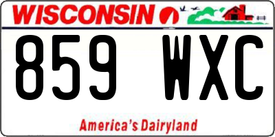 WI license plate 859WXC