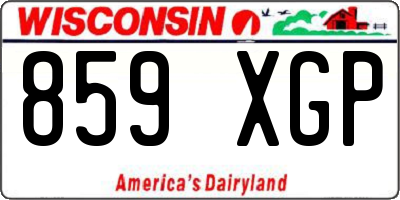 WI license plate 859XGP