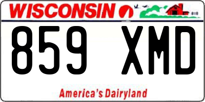 WI license plate 859XMD