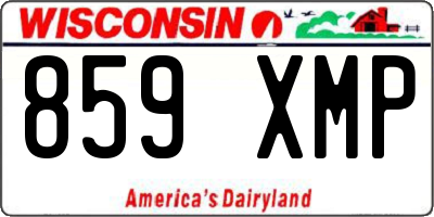 WI license plate 859XMP