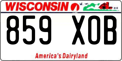 WI license plate 859XOB