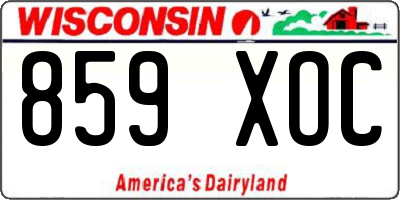 WI license plate 859XOC