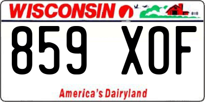 WI license plate 859XOF