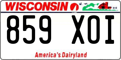WI license plate 859XOI