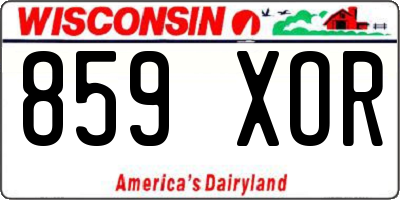 WI license plate 859XOR