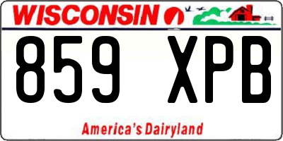 WI license plate 859XPB