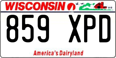WI license plate 859XPD