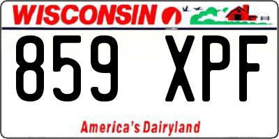 WI license plate 859XPF