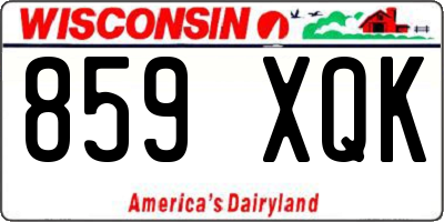 WI license plate 859XQK