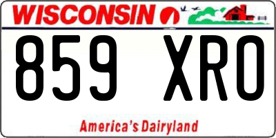 WI license plate 859XRO