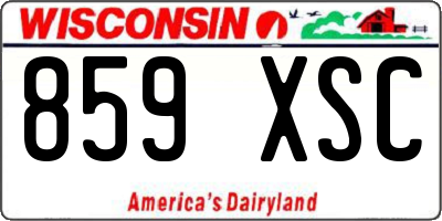 WI license plate 859XSC