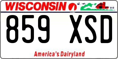 WI license plate 859XSD