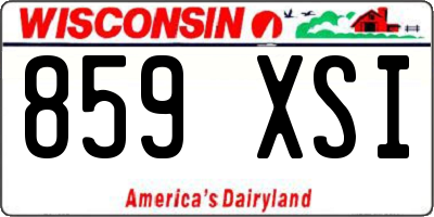 WI license plate 859XSI