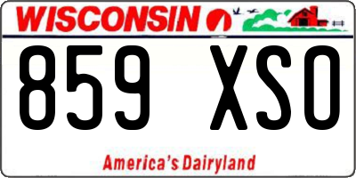 WI license plate 859XSO