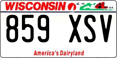 WI license plate 859XSV