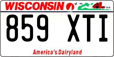 WI license plate 859XTI