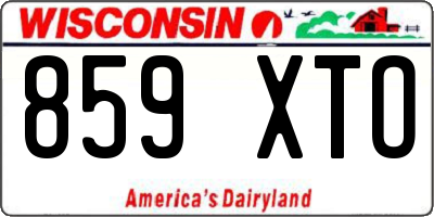 WI license plate 859XTO