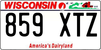 WI license plate 859XTZ