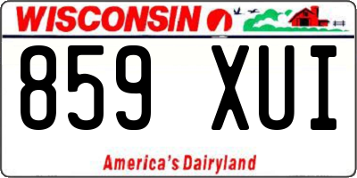 WI license plate 859XUI