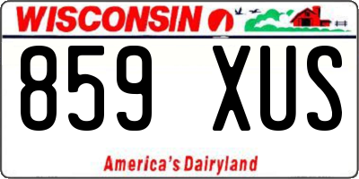 WI license plate 859XUS