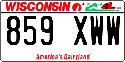 WI license plate 859XWW