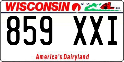 WI license plate 859XXI