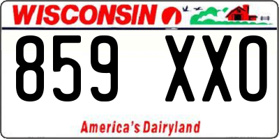 WI license plate 859XXO